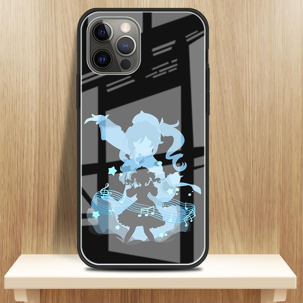 Glass Phone Cover for IPhone 18 13 mini 11 12 Pro 7 8 X XR  6 6S Plus 5 XS Max SE Tempered Mobile Case Genshin Impact Anime
