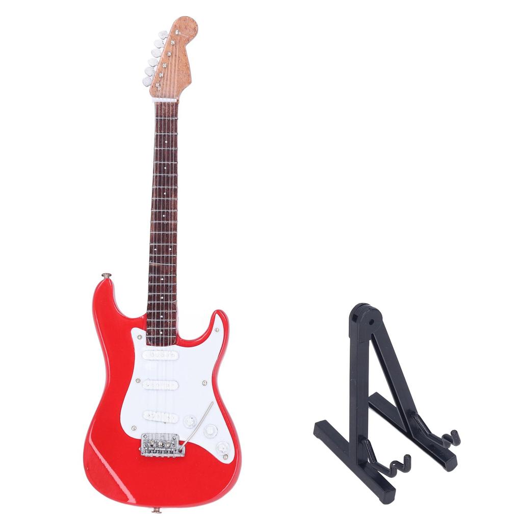 1:6 Электрогитара Миниатюрная 18 см Тонкие детали Экологическая гитара из бука Модель с кронштейном