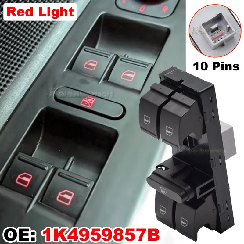 Electric Power Master Window Switch Button For VW Golf 5 Golf 6 Jetta MK5 Mk6 Tiguan Touran Passat B6 B7 1K4959857B 1K4959857A