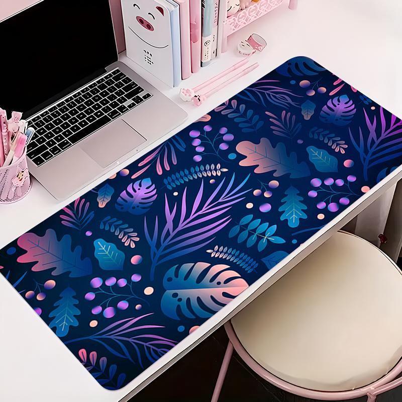 Gamer Antislip Mouse Pad Large Anime Desk Mat Gaming Accessories Computer Mousepad Extended Green Tropical Plants Keyboard Mat