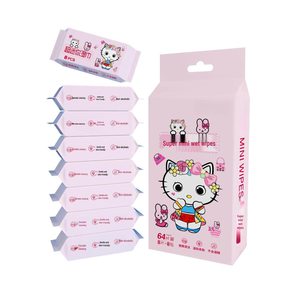 Portable Mini Wipes: Hand & Mouth Cleaning, Stain Removal, Disposable for Students & Children