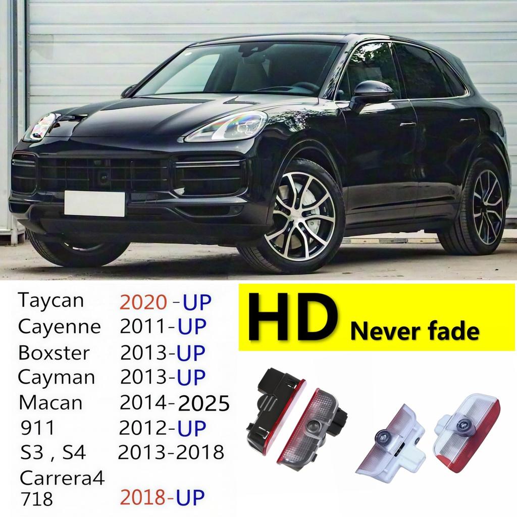 AABKV1 HD For Porsche Macan 95B Cayenne 92A MK2 957 958 Boxster 718 T 911 S4 Cayman Led Car Door Projector Welcome Light Courtesy Lamp