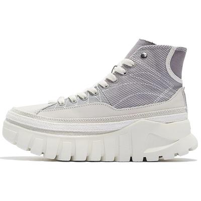 Li Ning Wei Wu высокие спортивные повседневные туфли на толстой подошве женские кроссовки белые серые AZGS090-4