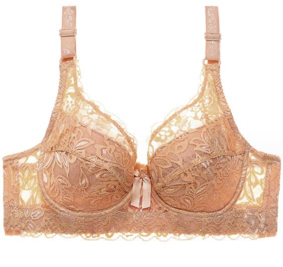 Женское нижнее белье с эффектом пуш-ап размера плюс 36-46, сексуальный однотонный бюстгальтер на косточках, кружевной бюстгальтер с цветочным принтом, тонкое удобное дышащее женское нижнее белье