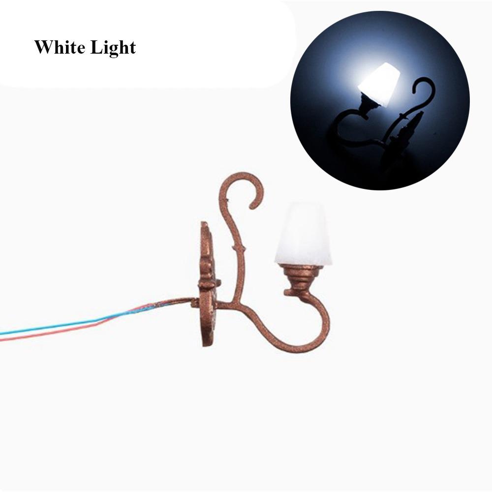 1.5*2.3cm White/Warm Light Model 3V Sand Table Chandelier New Dollhouse Wall Lamp