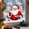 Durable PVC Festive Decals Christmas Santa Claus Window Clings Reusable Static Holding Milk And Cookies Holiday Glass Decals Winter Sticker