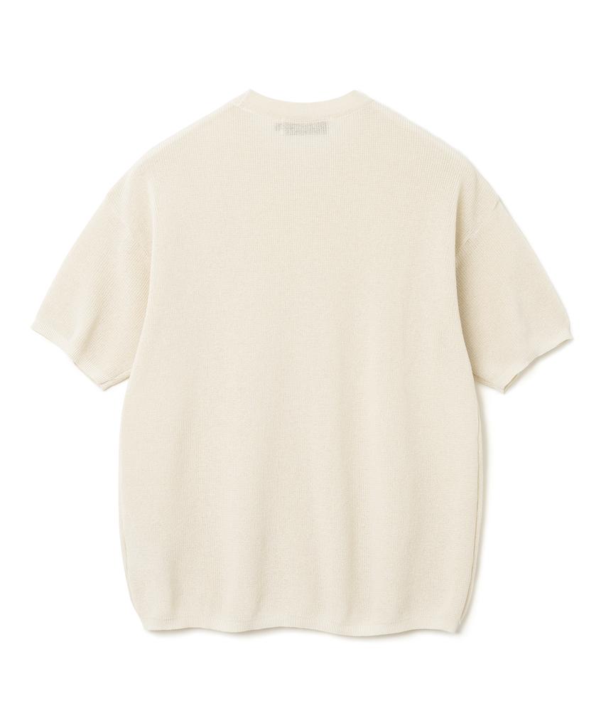 KNITTED Coolever Round Short Sleeve Knit Tee Ivory