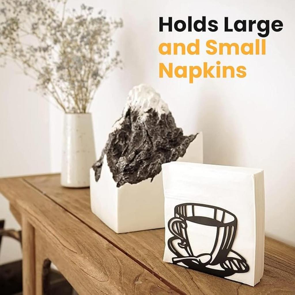 Подставка для бумажных салфеток для кухонных столов и столешниц | Черная оцинкованная подставка для салфеток | Декор для кофейни и ресторана