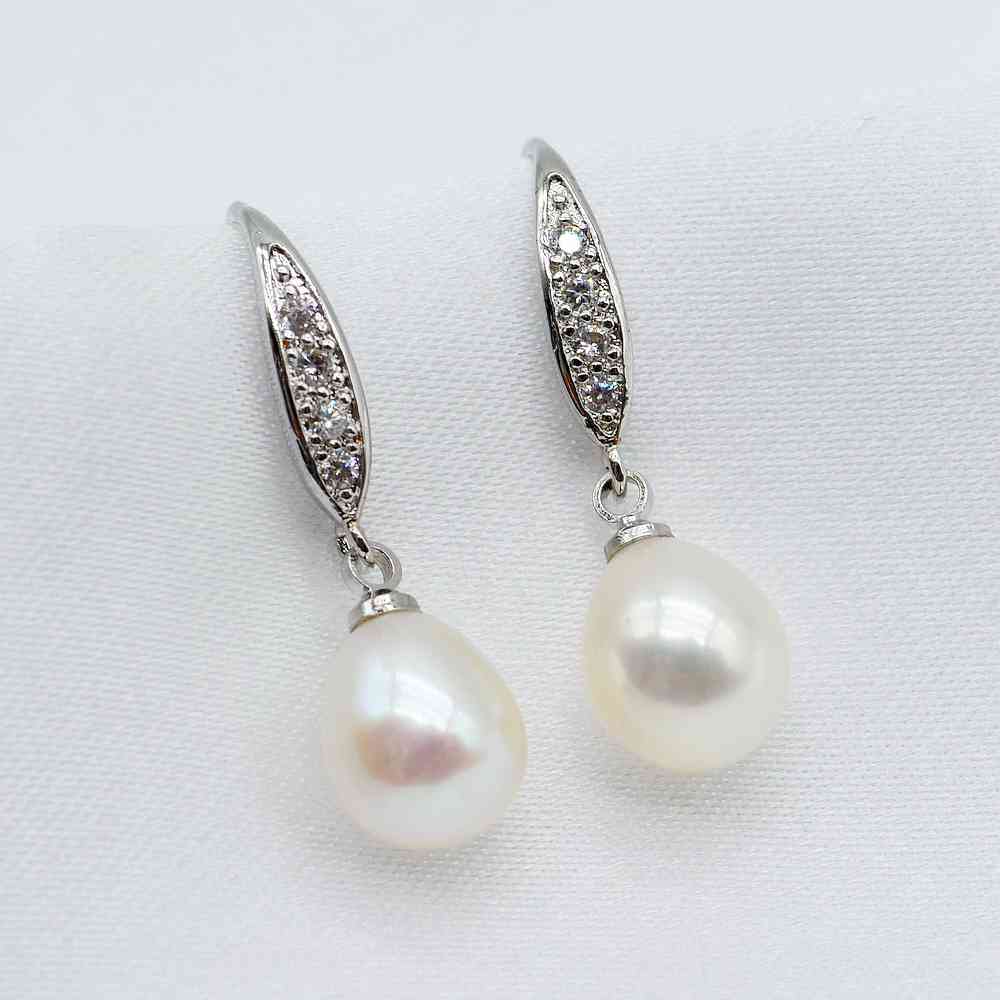 Жемчужные серьги, натуральный пресноводный жемчуг, женские серебряные серьги, серьги-капли с жемчугом, подарки для девочек, женские серьги