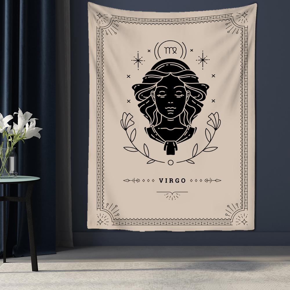 Гобелен «Двенадцать созвездий Таро», настенный психоделический волшебный богемный стиль, матрас в стиле хиппи, искусство домашнего декора