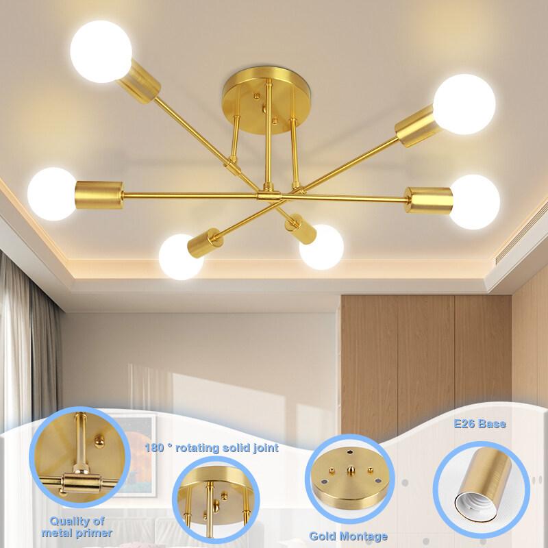 Canmeijia Современная люстра в скандинавском стиле, потолочный светильник, 6 головных подвесных светильников, подвесной светильник для гостиной, столовой