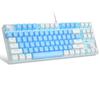 MageGee 75% Mechanical Gaming Keyboard, Blue Switch, LED Blue Backlight, 87 Keys, Compact TKL Wired Keyboard for Windows Laptop PC Gamers - BlueWhite