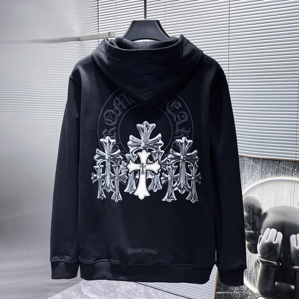 8602 CHROME HEARTS 2025 New Spring and Autumn Plus-size Thin Style Classic Style Logo Hooded Sweatshirt for Couples