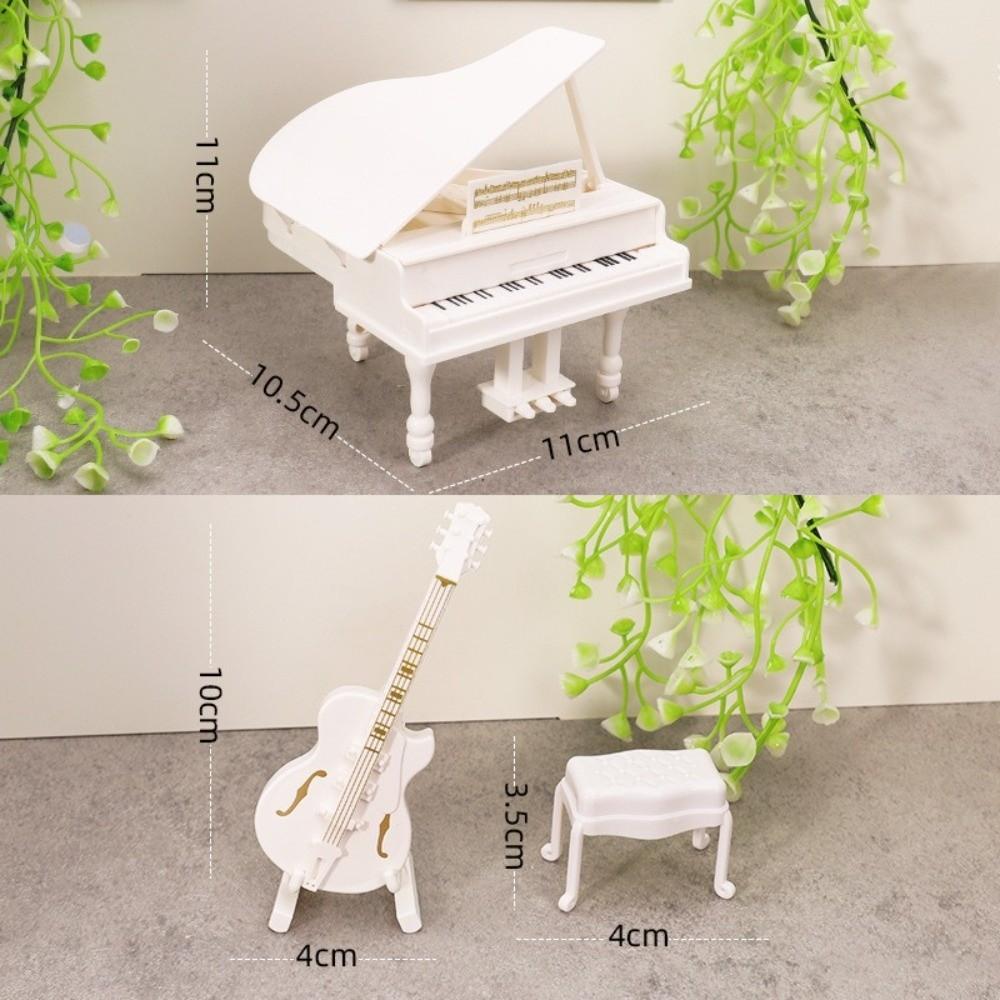 Furniture Figurines Simulated Piano Model Miniature Simulated Guitar Birthday Gift