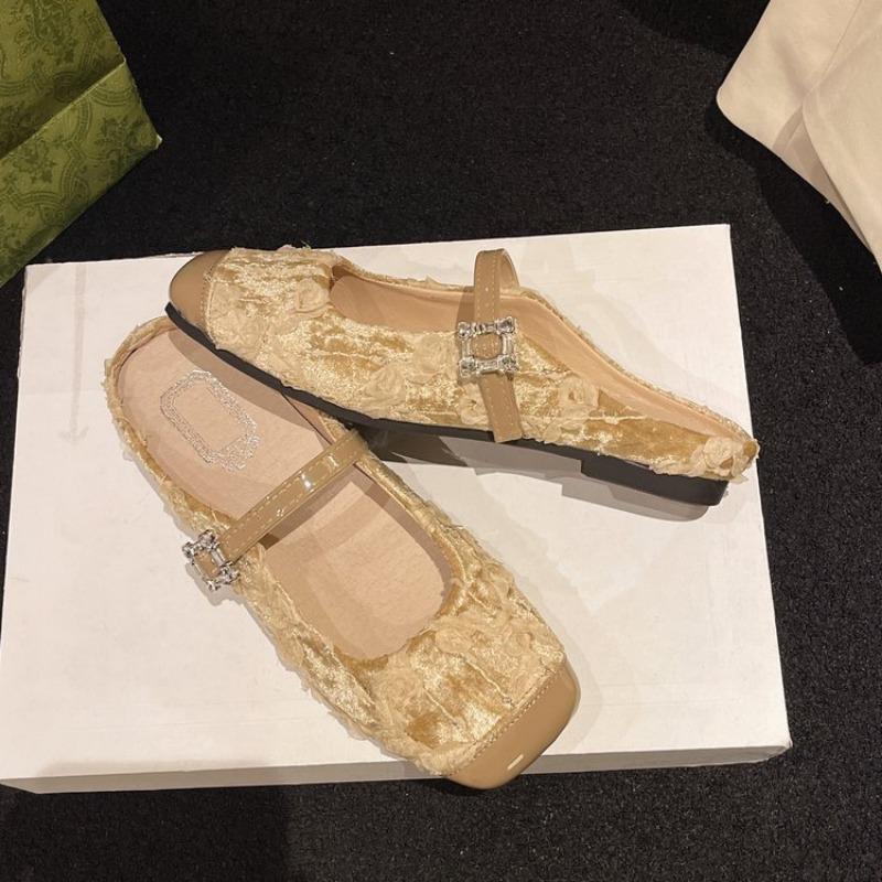 Flat heel bag head Mary Jane cool slippers women's new sequined Buling temperament sandals with skirt half slippers