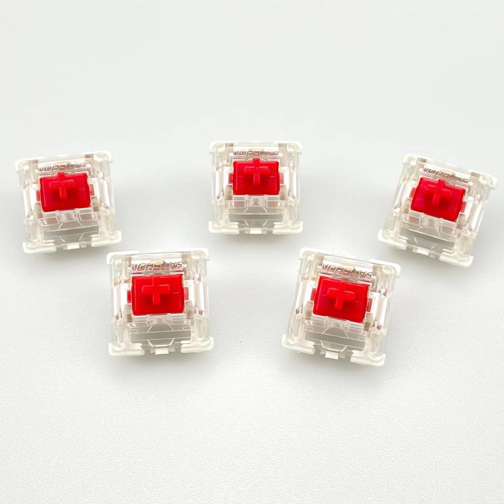 Переключатели Gateron G Red Pro Предварительно смазанные 3-контактные RGB SMD Линейные Игровые Механические Клавиатуры (72 шт., Красный)