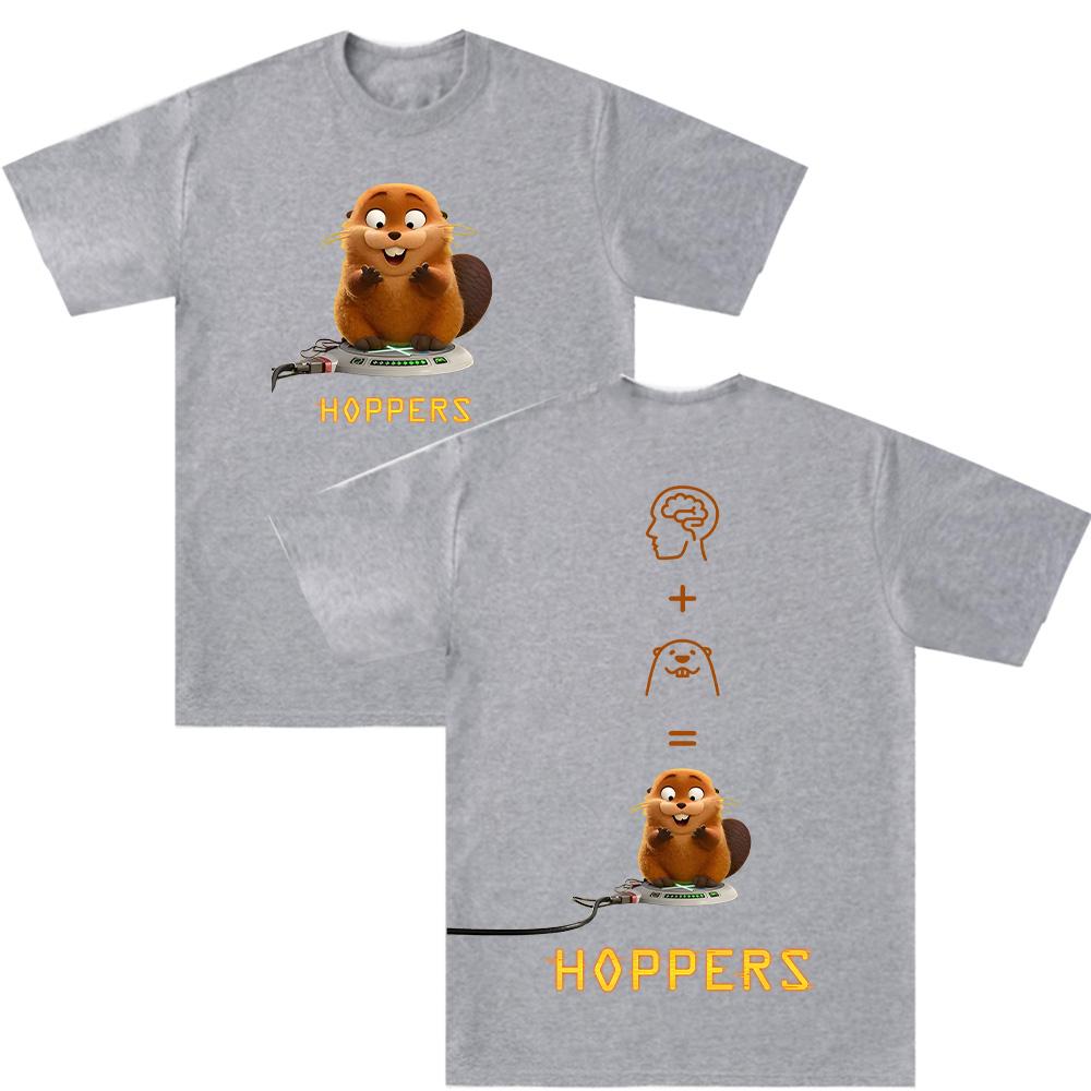 Футболки с мультяшным принтом Hoppers Модные Забавный Подарок Унисекс Одежда Хлопок Короткий Рукав Аниме Модные Футболки