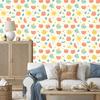 Summer wallpaper white, cream and peach for living room and bedroom 50x1000