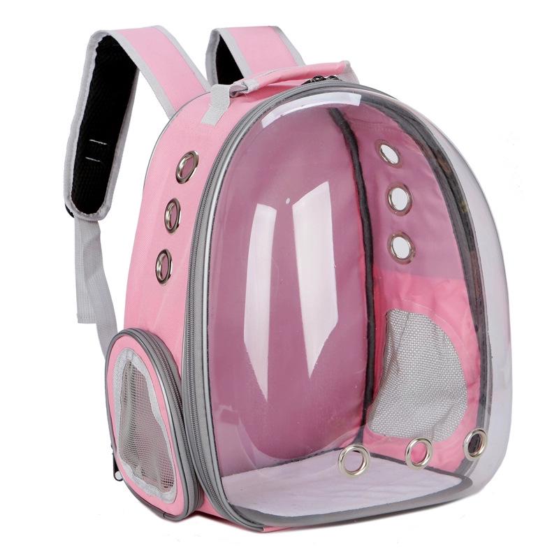 Pet Space Capsule Backpack: Large Capacity, Breathable Cat & Small Dog Carrier with Front Chest and Double Shoulder Straps.