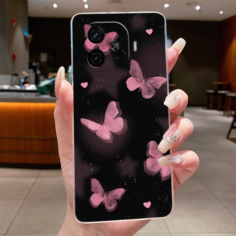 Case For Vivo IQOO Z9 Turbo Turbo+ Neo 10R Capa Flower Butterfly Protective Shell For Vivo Y200 GT Soft Silicone TPU Phone Cover