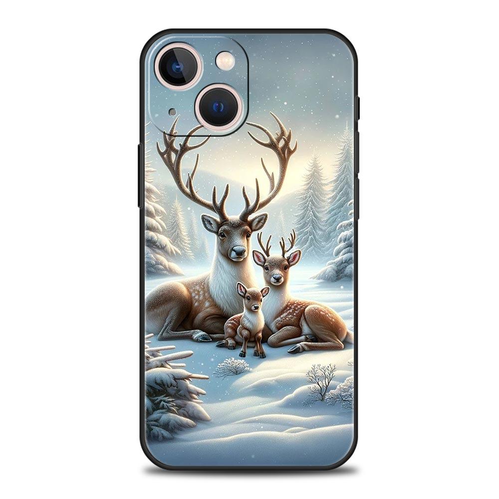 Cartoon Animal Deer Phone Case Cover for iPhone 17 16 15 14 13 12 11 Pro Max 17 Air Plus Shockproof Soft TPU Shell Fundas Capas