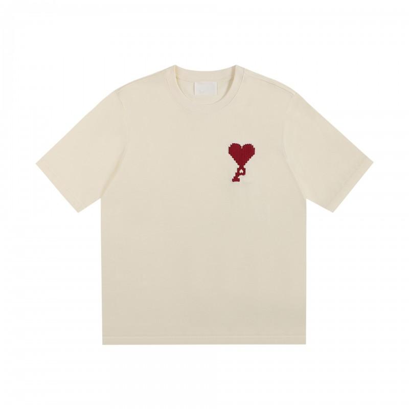 Unisex Cotton Short Sleeve T-Shirt Loose Fit Round Neck Heart Print Casual Tee 2025
