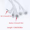 2.5mm 2- or 4-Way Plug Cable for TENS/EMS Stimulators – Electrode Wire for Muscle and Nerve Therapy Pads
