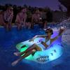 Надувной надувной матрас для бассейна с подголовником. U-образное кресло для плавания с подсветкой, меняющей цвет. Двойной подлокотник и подстаканник. Водный диван с принтом.