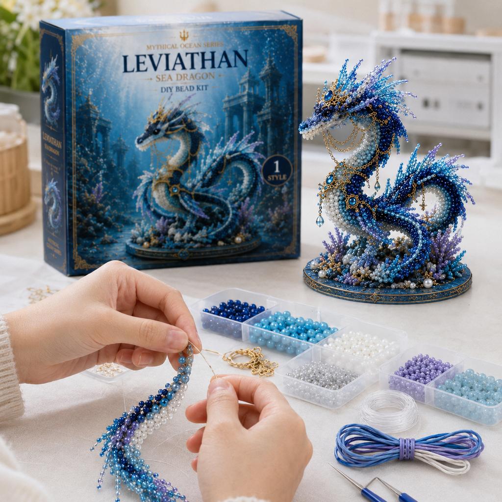 3D Бисером Морское Существо DIY Набор для Творчества Мифический Морской Левиафан Вышивка Бисером Модель Животного для Рукодельных Проектов Подарок