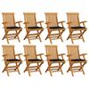 Day and Night - Day and Night Garden Chairs 8 Units Solid Teak Wood with Black Cushions