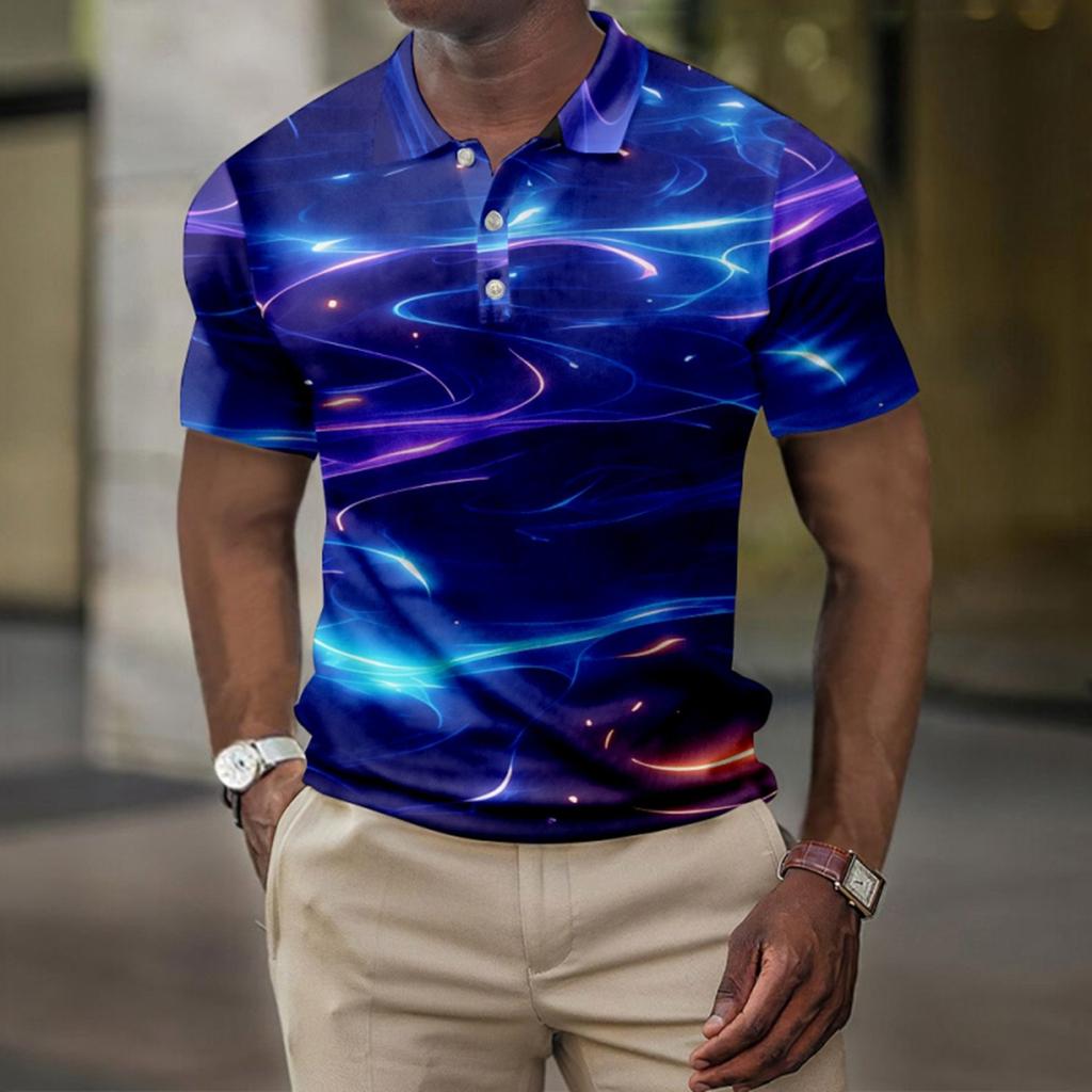 Мужская летняя рубашка для гольфа с принтом Botton, короткий рукав, мужская повседневная модная рубашка