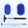 Window Mop with 3 Adjustable Microfiber Car Wash and Extendable Glass Windshield Cleaning Car Wash Supplies Kwak's 3-in-1 180-Degree Rotation,