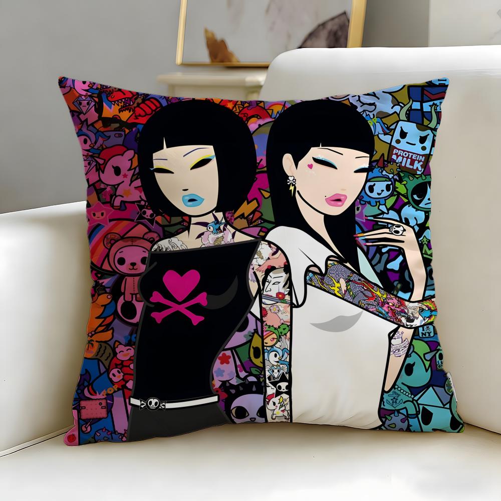 popular fashion brand Tokidoki Cushion Cover Soft EasyWash Pillow Case Versatile for Couch Bed Travel and Office