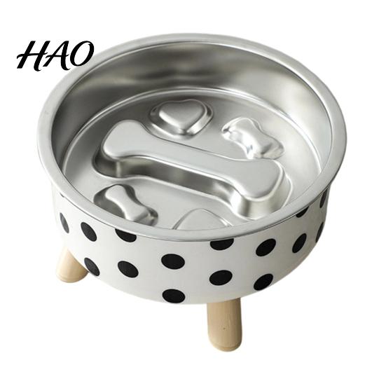 Modern Pet Bowl for Kittens Elevated Cat Bowl, Removable Stainless Steel Inner Slow Feeder Anti Choking with Non-slip Stand Cats Small Dogs