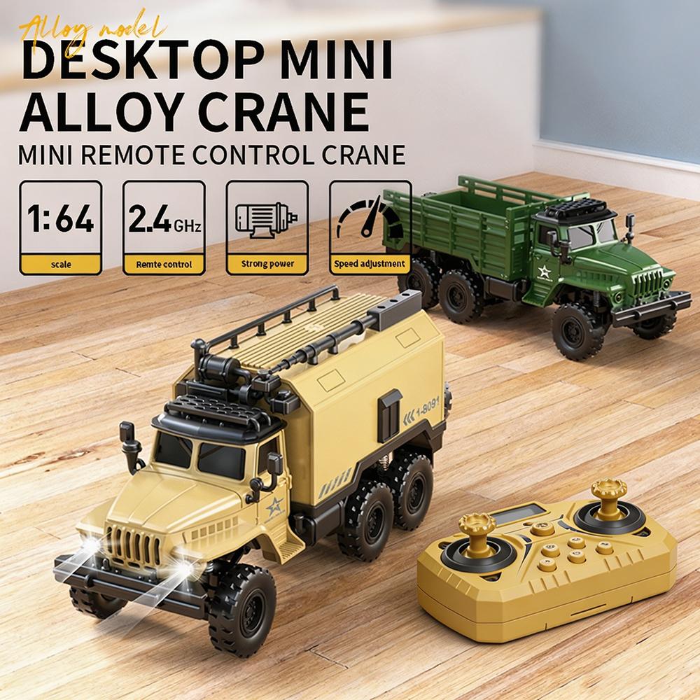 1:Масштабная модель RC-грузовика из сплава 1:64, Мини 6-колесный 4WD-транспортер, 2,4 ГГц, Электрическая машинка на радиоуправлении для детей, Праздничный подарок, Игрушка