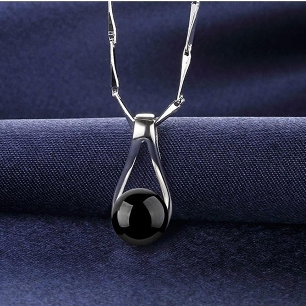 Женская посеребренная подвеска в корейском стиле с черным красным агатом, приносящая удачу, подвеска из агата