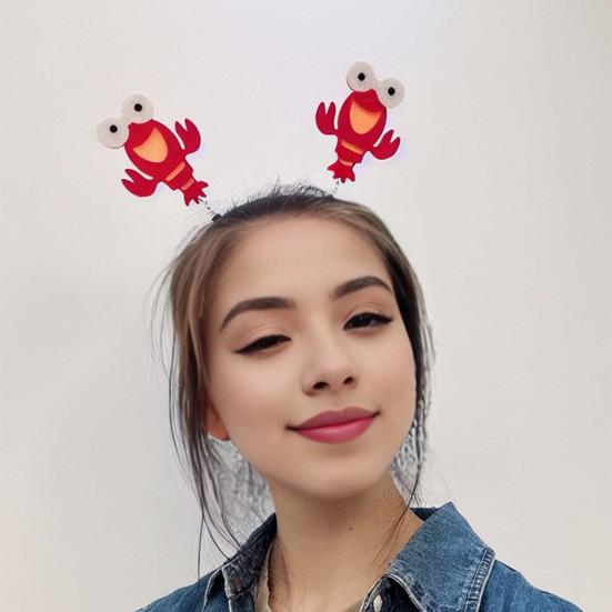 Забавный декор в виде краба, повязка на голову, весенний дизайн, повязка для волос с животными, обруч для волос с изображением краба, реквизит для фотосессии, аксессуары для волос