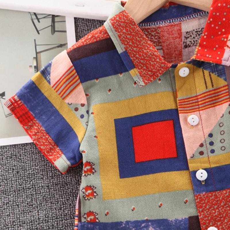 Детский костюм для мальчиков, детская рубашка с героями мультфильмов + шорты, одежда из 2 предметов для маленьких мальчиков