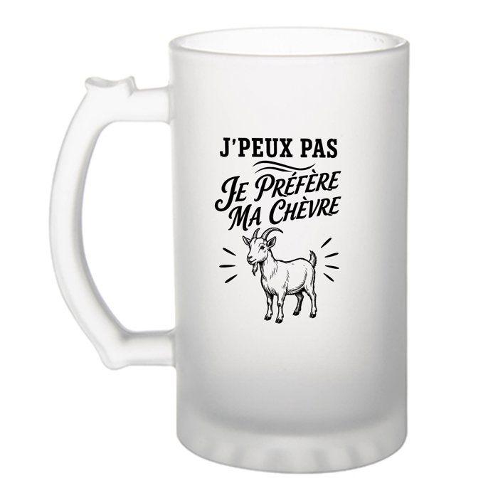 Verre à bière - PLANETEE - J'peux pas minimaliste - 470 ml - Verre trempé givré - Impression par sublimation