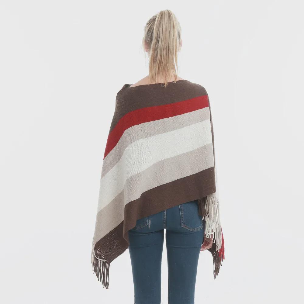 Новая шаль-пуловер с кисточками на весну и осень: Теплый, большой, свободный топ-накидка