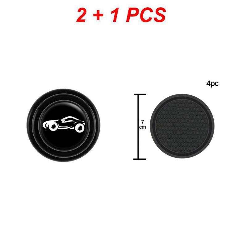 2/4PCS Car Cup Pads Holders For Water Bottles And Bottles PVC Soft Rubber Anti Slip Pads For Car Interior Decoration Black