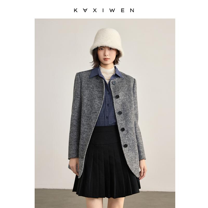 Minimalist vintage style double-sided woolen coat