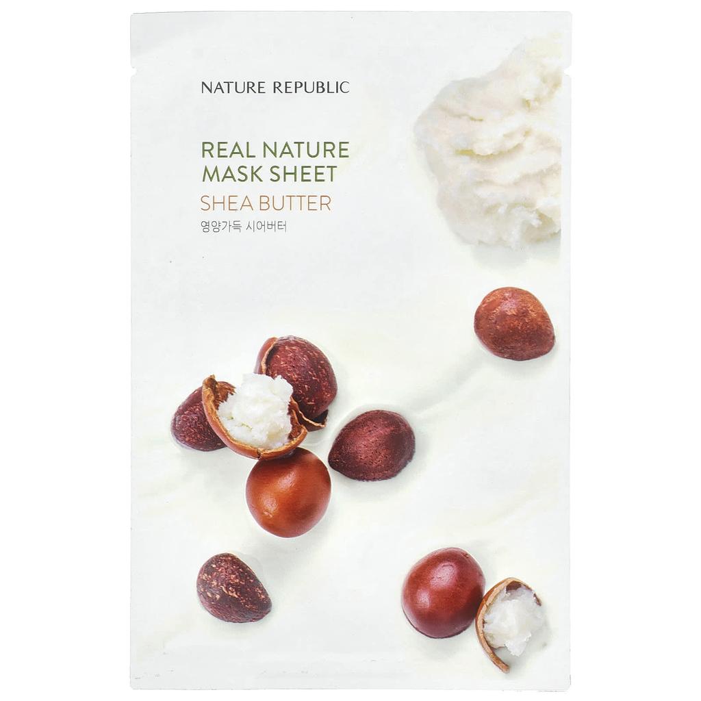 Nature Republic Тканевая маска Real Nature Beauty, масло ши, 1 лист, 23 мл (0,77 жидких унций)