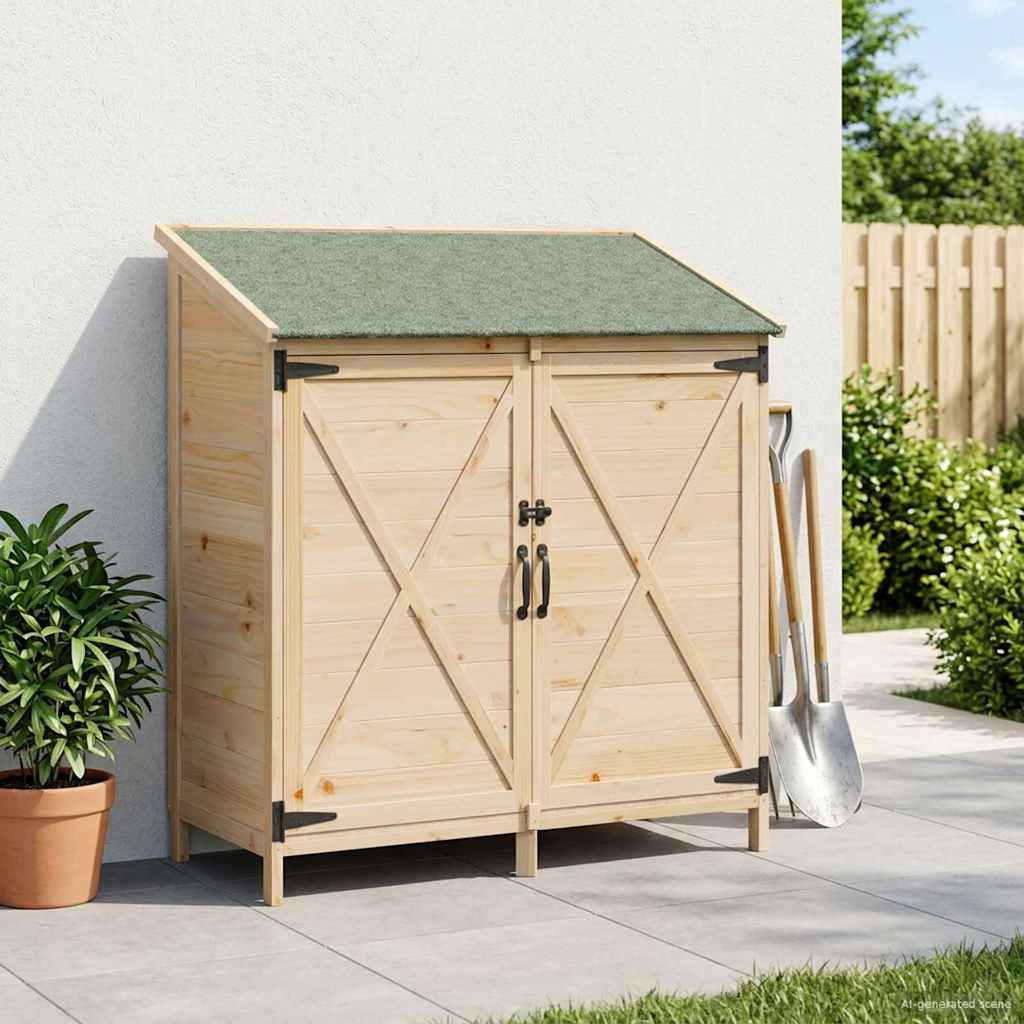 Garden Shed Natural 106 x 56 x 113.5 cm Solid Spruce Wood