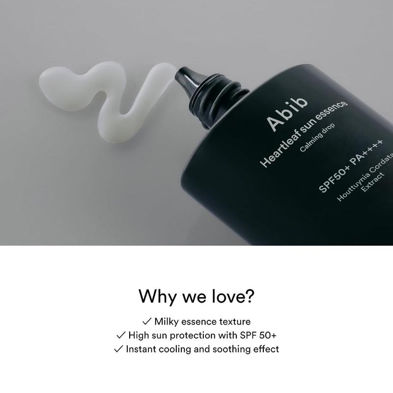 Abib Солнцезащитная эссенция с экстрактом хауттюйнии успокаивающая капля SPF50+ PA++++ 50 мл Успокаивает чувствительную кожу