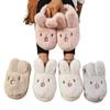 Fashion SyfIyno New Plush Animal Slippers Women Lovely Bunny Rabbit Slides Indoor Bedroom Platform Slippers Fluffy Furry Soft Sole Shoe