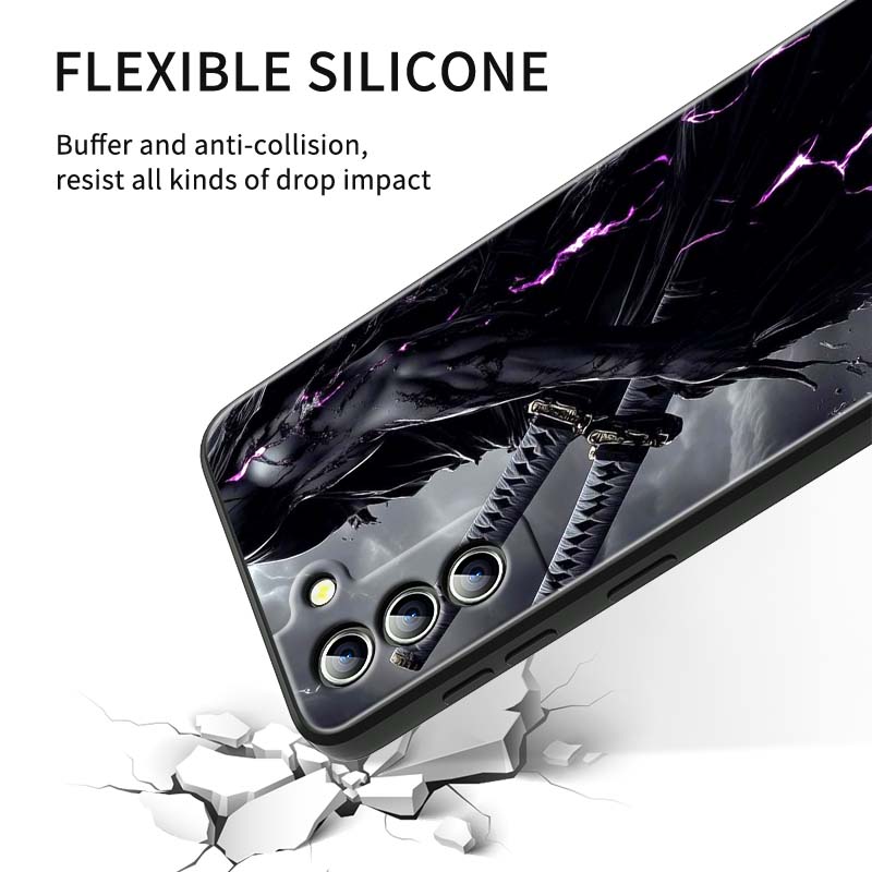 Мечник в древнем стиле Для Samsung Galaxy S26 S25 S24 S23 S22 S21 S20 Ultra Plus FE 5G Черный Мягкий ТПУ Чехол для телефона