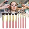 10Pcs Makeup Brush Set Lint-free Dense Bristles Soft Powder Foundation Contour Blush Concealer Brushes Kit for Women