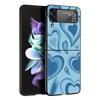 Милый Синий Узор Чехол для Телефона Для Samsung Galaxy Z Flip3 Flip4 Flip5 Чехол-Оболочка Для Z Flip 3 4 5 6 7 Жесткая Складная Крышка