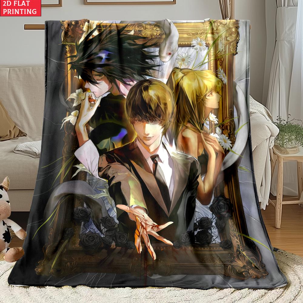 Anime Yagami with Chains Print thin Flannel Blanket for Living Room,Sofas Blankets,Lunch Break,blankets fluffy blanket